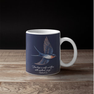 Bird Simple Elegant Quote Blauw Koffiemok
