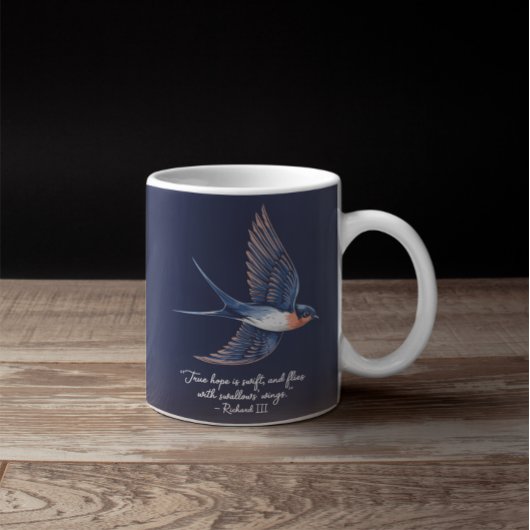 Bird Simple Elegant Quote Blauw Koffiemok