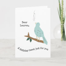 Bird Singing Add a Name Birthday Wishes Greeting