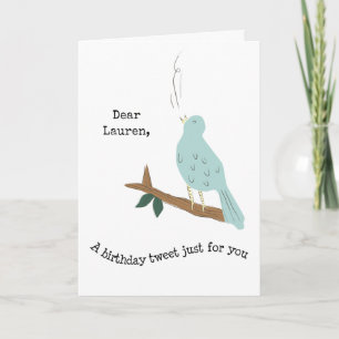 Bird Singing Add a Name Birthday Wishes Greeting Kaart