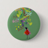 Bird Singing Ronde Button 5,7 Cm (Voorkant)