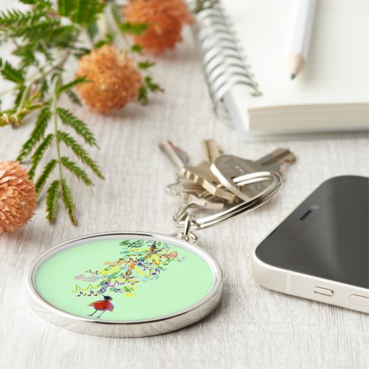 Bird Singing Sleutelhanger (Zijkant)