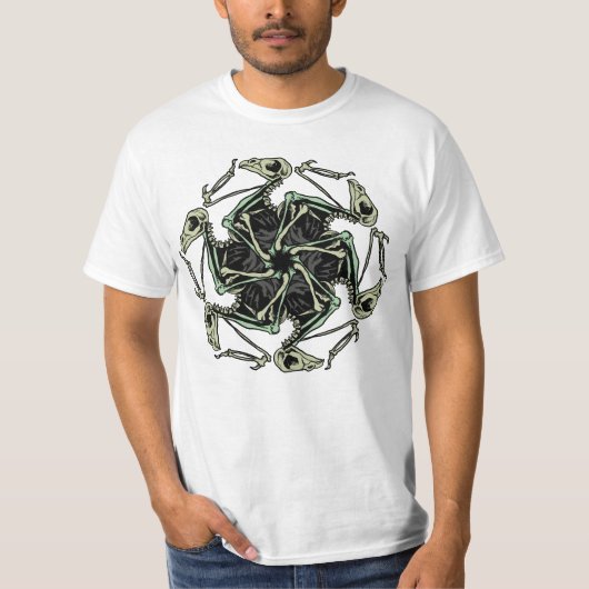Bird Skeleton Mandala T-Shirt (Voorkant)