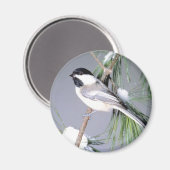 Bird Snow Covered Branch Magneet (Voorkant / Achterkant)