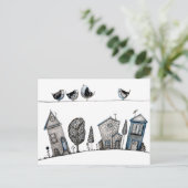 Bird song briefkaart (Staand voorkant)