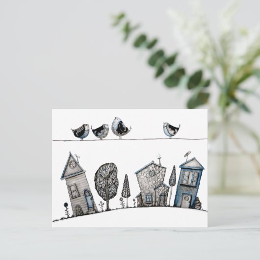 Bird song briefkaart (Staand voorkant)