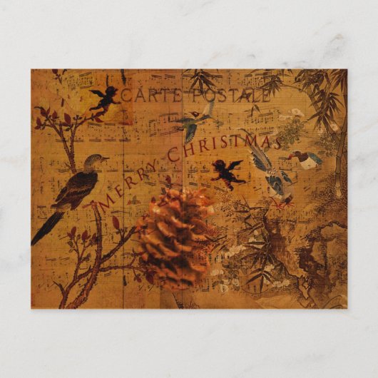 Bird Song Kerstmis Feestdagenkaart (Voorkant)