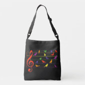 Bird Song, kleurrijk ontwerp Crossbody Tas (Achterkant)