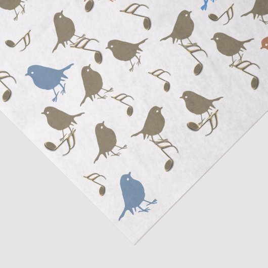 Bird Song Music Note Collage Decoupage Tissuepapier (Detail)