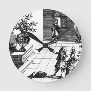 Bird song musical tree, uitgegeven c.1670 (engravi ronde klok
