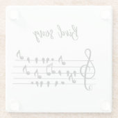 Bird Song, vogels op een lijn Glazen Onderzetter (Achterkant)