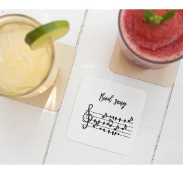 Bird Song, vogels op een lijn Glazen Onderzetter