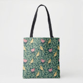 Bird songbird botanical print canvas tas (Voorkant)