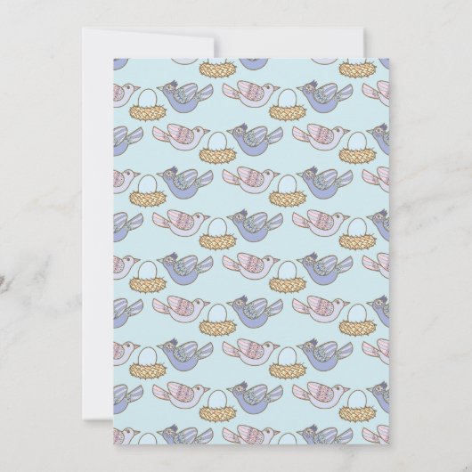Bird Spring Baby shower Co-Ed Gender Neutral Kaart (Achterkant)