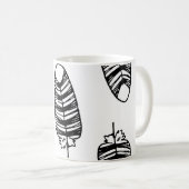 Bird striped feather pattern. Seamless pattern of Koffiemok (Voorkant rechts)