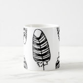 Bird striped feather pattern. Seamless pattern of Koffiemok (Center)