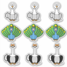 Bird Swan, Peacock, Ostrich Cartoon