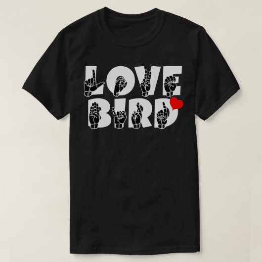 BIRD-tekst en ASL-gebarentaal ontwerpen T-shirt (Design voorkant)