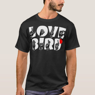 BIRD-tekst en ASL-gebarentaal ontwerpen T-shirt