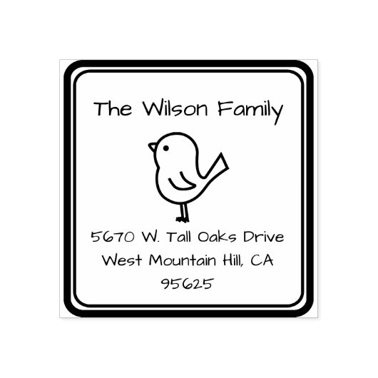 Bird Theme Adresstempel Rubberstempel (Afrduk)