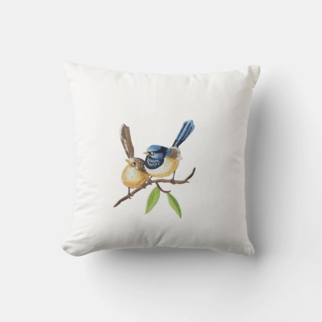 Bird  throw pillows imitating embroidery effects kussen (Voorkant)