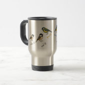 Bird Travel Mug – Garden Birds Watercolour  Reisbeker (Voorkant links)