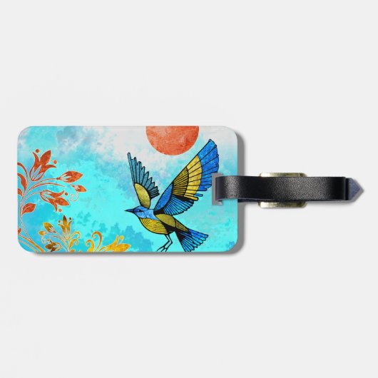 Bird Tree Sun Bagagelabel (Achterkant horizontaal)