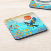 Bird Tree Sun Bier Onderzetter (Linkerzijde)