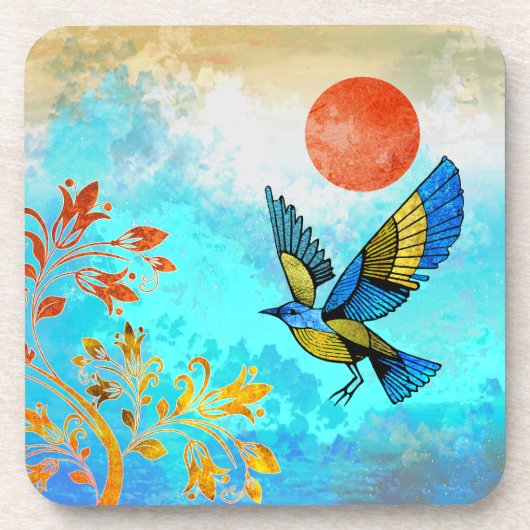 Bird Tree Sun Bier Onderzetter (Voorkant)