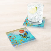 Bird Tree Sun Glazen Onderzetter (Schuin)