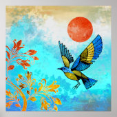 Bird Tree Sun Poster (Voorkant)