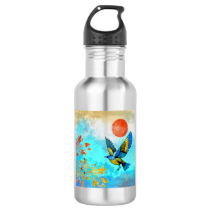 Bird Tree Sun Waterfles