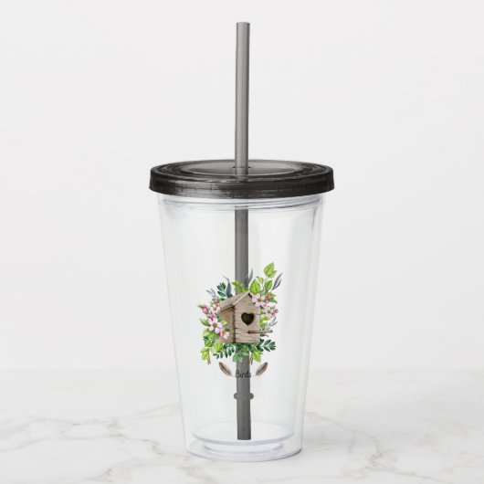 Bird Tumbler Birdhouse Acryl Drinkbeker (Voorkant)