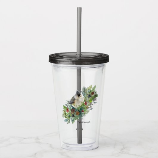 Bird Tumbler Tufted Titmouse Acryl Drinkbeker (Voorkant)