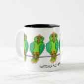 Bird Twitcher Mug, Name Can Be Added Tweekleurige Koffiemok (Voorkant links)