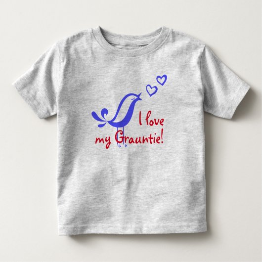 Bird twittert hart zegt: "Ik hou van mijn Grauntie Kinder Shirts (Voorkant)