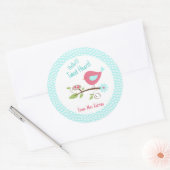 Bird Valentijnsdag Kinderen Hallo Tweet Heart Ronde Sticker (Envelop)