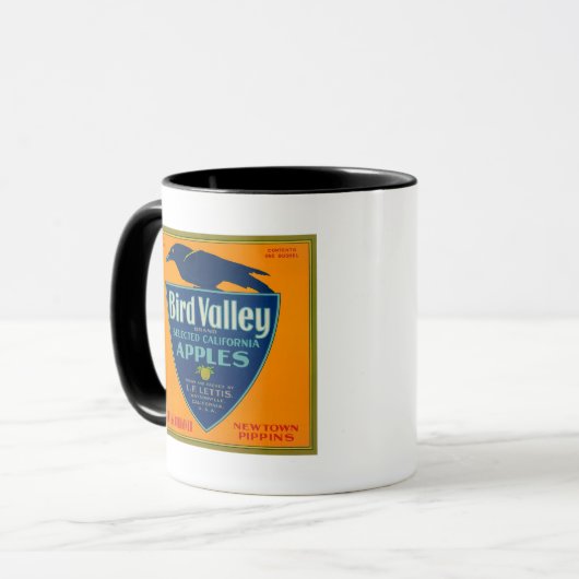 Bird Valley Apple Crate LabelWatsonville, CA Mok (Voorkant links)