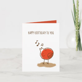 Bird van Messine Zingend Happy Birthday Kaart