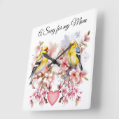 Bird Wall Clock Vierkante Klok (Hoek)