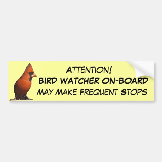 Bird Watcher Bumpersticker (Voorkant)