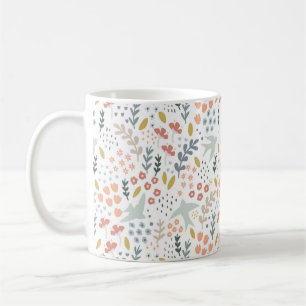 Bird Watcher Gift Blue Bird Lover Floral Birthday Koffiemok