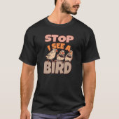 Bird Watching Binoculars Bird Species T-shirt (Voorkant)
