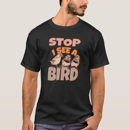 Bird Watching Binoculars Bird Species T-shirt (Voorkant)