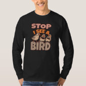 Bird Watching Binoculars Bird Species T-shirt (Voorkant)