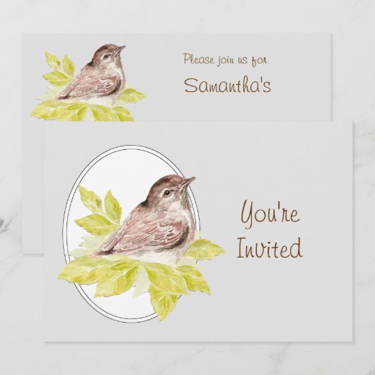 Bird Watching Party Sparrow Bird verjaardagsfeestj Kaart (Voorkant / Achterkant)
