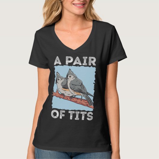 bird watching Titmouse T-shirt (Voorkant)