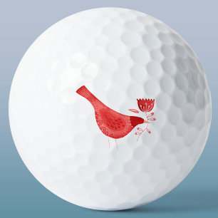 Bird Waterverf Red Golfballen