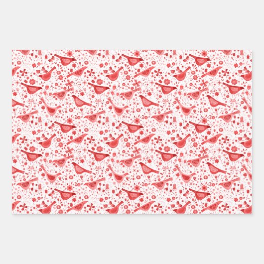 Bird Waterverf Red Inpakpapier Vel (Voorkant 3)