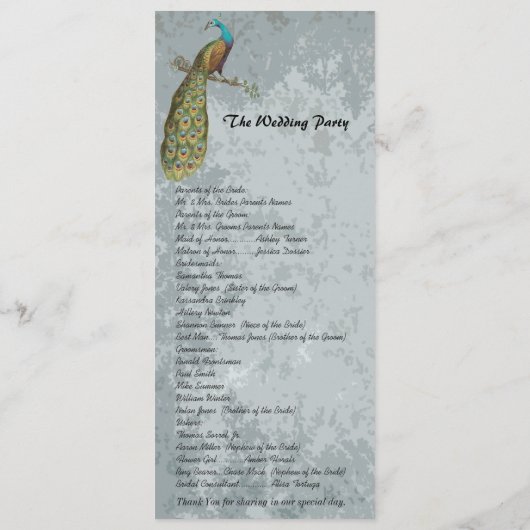  Bird Wedding Programme Programmakaart (Achterkant)